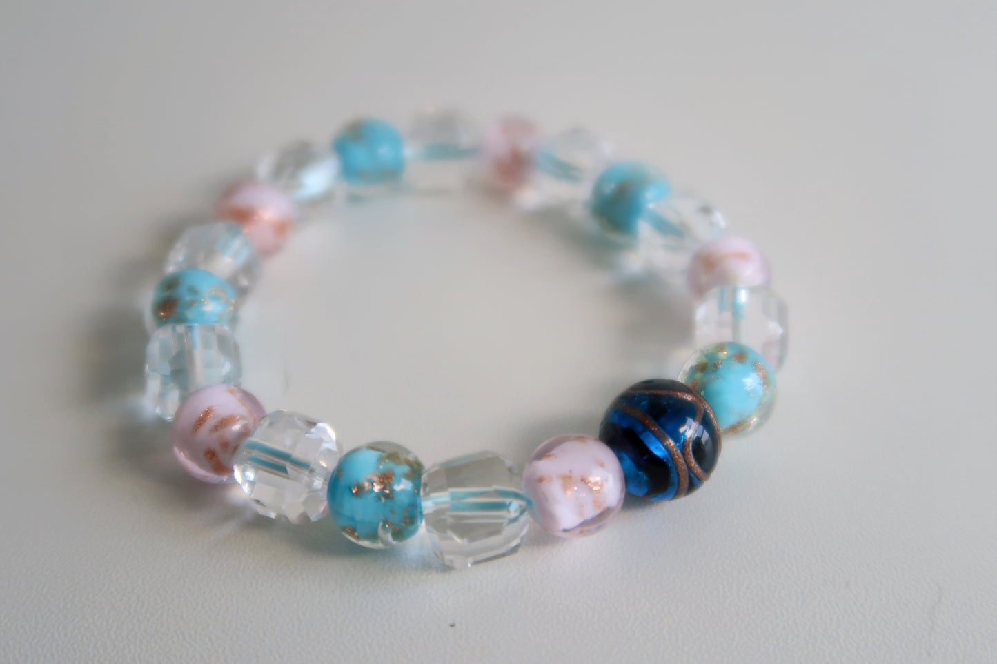 Natural Clear Quartz&LiuLi Bracelet  CLEANSING • CALMING • PROTECTION •BALANCE